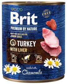 BRIT Premium by Nature 800 g natūralus šuniukų ėdalas su kalakutiena ir kepenimis