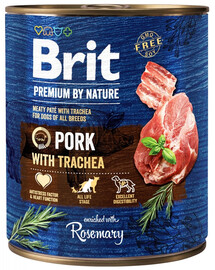 BRIT Premium by Nature 800 g kiaulienos ir stemplės natūralus šunų maistas