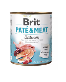BRIT Pate&Meat salmon 6x800 g lašišos paštetas šunims