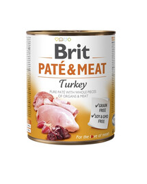 BRIT Pate&Meat turkey 800 g kalakutienos paštetas šunims