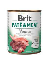 BRIT Pate&Meat venison 800 g paštetas su elniena šunims