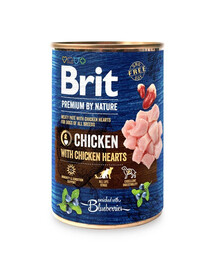 BRIT Premium by Nature Chicken and hearts 6x400 g natūralus maistas šunims su vištiena ir širdimis