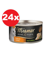 MIAMOR Feine Filets Naturell Chicken&Pumpkin 24x80g vištienos ir moliūgų padaže