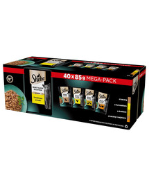 SHEBA Selection Select Slices Poultry Flavours paketėliai 40x85g su padažo gabalėliais: anties, vištienos, paukštienos, anties ir kalakutienos suaugusioms katėms