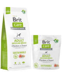 BRIT Care Sustainable Adult Medium Breed su vištiena ir vabzdžiais 12+2kg + 1kg NEMOKAMAI