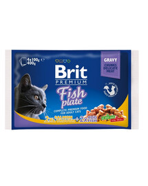 BRIT Premium konservai katėms Fish Plate 4x100g
