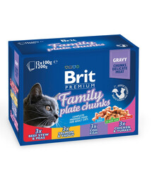 BRIT Premium Cat Family Plate konservų rinkinys 12x100 g