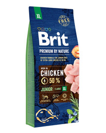 BRIT Premium By Nature Junior Extra Large XL Chicken 15 kg