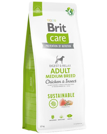 BRIT Care Sustainable Adult Medium Breed su vištiena ir vabzdžiais 12 kg