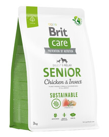 BRIT CARE Sustainable Senior chicken insekt vyresniems šunims su vištiena ir vabzdžiais 3 kg