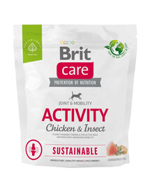 BRIT CARE Dog Sustainable Activity chicken insekt aktyviems suaugusiems šunims su vištiena ir vabzdžiais 1kg