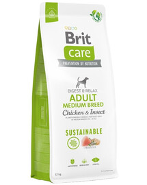 BRIT Care Sustainable Adult Medium Breed su vištiena ir vabzdžiais 12+2 kg