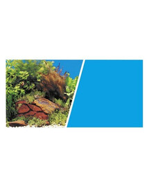 HAGEN Aquarium dvipusis akvariumo fonas augalai ir akmenys arba mėlynas 30 cm x 7.5 m