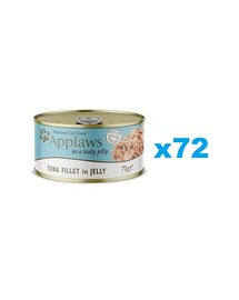 APPLAWS Cat Adult Tuna Fillet in Jelly tunas drebučiuose 72x70g