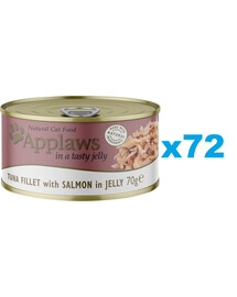 APPLAWS Cat Adult Tuna Fillet with Salmon in Jelly tunas ir lašiša drebučiuose 72x70g