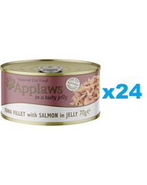 APPLAWS Cat Adult Tuna Fillet with Salmon in Jelly tunas ir lašiša drebučiuose 24x70g