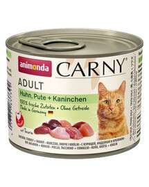ANIMONDA Carny Adult katėms su vištiena, kalakutiena ir triušiena 200 g