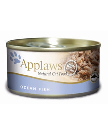 APPLAWS Cat Adult Ocean Fish in Broth vandenyno žuvys sultinyje 24x156 g