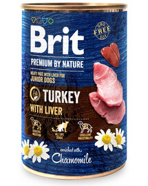 BRIT Premium by Nature Junior Turkey and liver 400 g natūralus šuniukų ėdalas su kalakutiena ir kepenimis