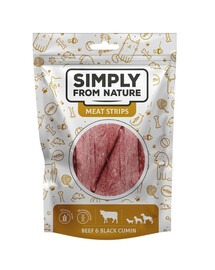 SIMPLY FROM NATURE Meat Strips Mėsos juostelės šunims su jautiena ir juodgrūdėmis 80 g