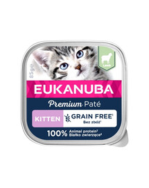 EUKANUBA Grain Free Kitten Kačiukų paštetas ėriena 85 g