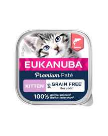 EUKANUBA Grain Free Kitten Paštetas kačiukams Lašiša 85 g