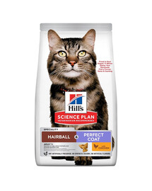 HILL'S Science Plan Hairball & Perfect Coat 7kg maistas su vištiena suaugusiems katėms