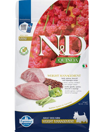 FARMINA N&D Quinoa Weight Management Lamb & Broccoli Mini mažų veislių šunims 800 g