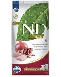 FARMINA N&D PRIME PUPPY MINI & MEDIUM šuniukų ėdalas su vištiena ir granatais 7 kg