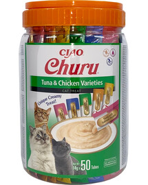 INABA Churu Variety Tuna&Chicken tunas su vištiena katėms 50x14g (700g)