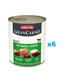 ANIMONDA GranCarno Adult kiauliena su elniena ir obuoliais 6x800 g