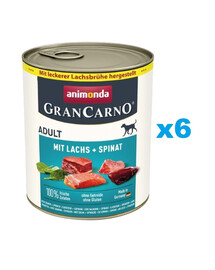 ANIMONDA GranCarno Adult lašiša ir špinatai 6x800g