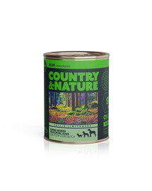 COUNTRY&NATURE elnių drėgnas maistas be grūdų su kuskusu 800 g