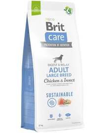 BRIT Care Dog Sustainable Adult Large Breed Chicken & Insect suaugusių didelių veislių šunų ėdalas su vištiena ir vabzdžiais 12kg