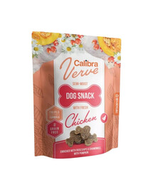 CALIBRA Dog Verve Semi-Moist Snack Fresh Chicken 150 g vištienos skanėstai be grūdų