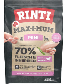 RINTI MAX-I-MUM Mini Adult Chicken su vištiena mažoms veislėms 4 kg