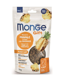 MONGE Gift Meat Minis Cat Adult Kiauliena su ananasais ir sūriu 50 g