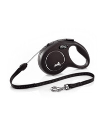 Flexi New Classic S virvinis pavadėlis 8 m juodas iki 12 kg