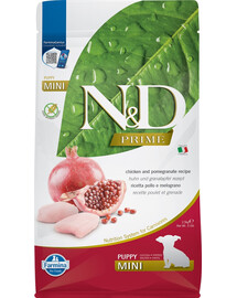 FARMINA N&D Prime dog chicken and pomegranate Puppy mini 2,5 kgvištienos ir granatų šuniukams