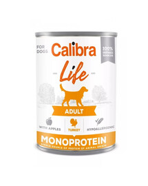 CALIBRA Dog Life Adult Turkey with Apples 400 g su kalakutiena ir obuoliais