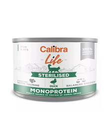 CALIBRA Cat Life Sterilised Duck 200 g su sterilizuotoms katėms skirta antis