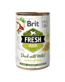 BRIT FRESH duck & millet 400 g antis ir soros