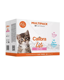 CALIBRA Cat Life Pouch Kitten Multipack in gravy 12x85 g paketėliai padaže kačiukams