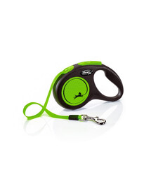 FLEXI New Neon S Tape 5 m green automatinis pavadėlis
