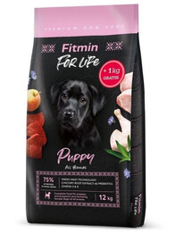 FITMIN Dog For Life Puppy šuniukų maistas 12 + 1 kg