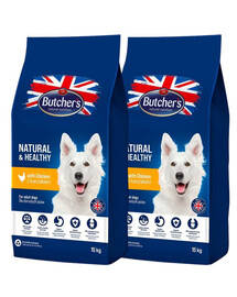 BUTCHER'S Natural&Healthy sausas maistas šunims su vištiena 30 kg (2 x 15 kg)