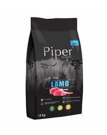 PIPER sausas ėdalas su ėriena šunims 12 kg