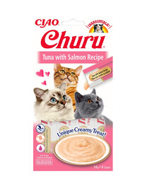 INABA Churu Cat kreminis kačių skanėstas tunas ir lašiša 56 g