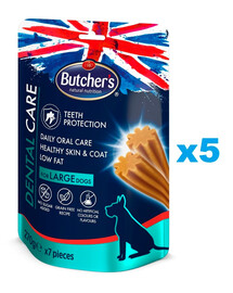BUTCHER'S Dental Care dideliems šunims 5x270g denstistiniai skanėstai dideliems šunims