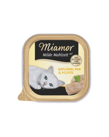 MIAMOR Milde Mahlzeit Poultry Pure&Chicken 24x100g paukštiena ir vištiena